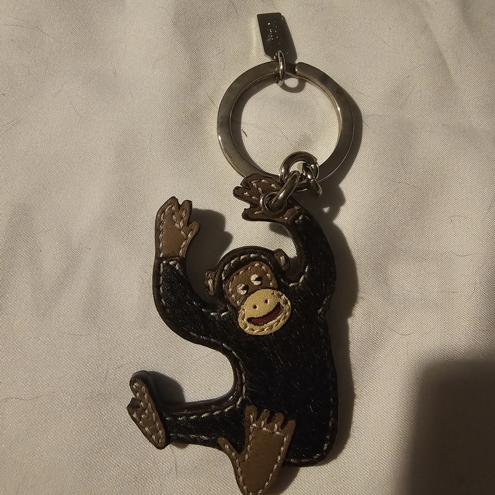 Coach Brown and Black Monkey Key Holder